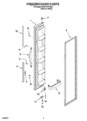 FREEZER DOOR PARTS Diagram and Parts List for GD2SHKXKQ02  Whirlpool Refrigerator