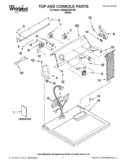 TOP AND CONSOLE PARTS Diagram and Parts List for 3DWGD4800YQ0  Whirlpool Dryer