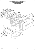 DOOR AND DRAWER, LITERATURE Diagram and Parts List for SB160PEDQ2  Whirlpool Wall Oven