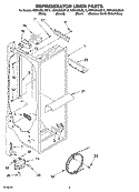 REFRIGERATOR LINER PARTS Diagram and Parts List for KSRA25ILBU13  KitchenAid Refrigerator
