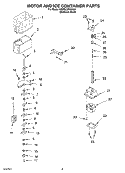 MOTOR AND ICE CONTAINER Diagram and Parts List for KSRG22FKSS01  KitchenAid Refrigerator
