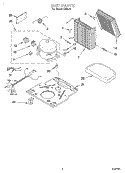UNIT Diagram and Parts List for DH25J3  Whirlpool Dehumidifier