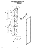 FREEZER DOOR PARTS Diagram and Parts List for 6ED2FHKXRL03  Whirlpool Refrigerator