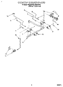 COOKTOP BURNER Diagram and Parts List for FGS385YW2  Roper Range