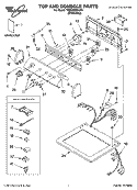 TOP AND CONSOLE PARTS Diagram and Parts List for YGEQ9800LW0  Whirlpool Dryer