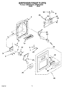 DISPENSER FRONT Diagram and Parts List for 3XES0FHQKB01  Whirlpool Refrigerator