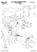 TOP AND CABINET PARTS Diagram and Parts List for LHW0050PQ3  Whirlpool Washer
