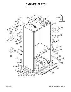 Cabinet Parts Diagram and Parts List for KBBL206ESS01  KitchenAid Refrigerator