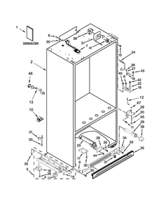 Cabinet Parts Diagram and Parts List for KBFN402EPA01  KitchenAid Refrigerator