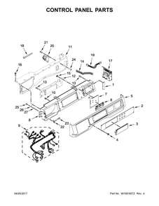 Control Panel Parts Diagram and Parts List for 11041942710  Kenmore Washer