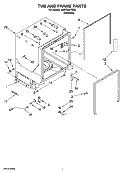 TUB AND FRAME PARTS Diagram and Parts List for KUDC03FTSS0  KitchenAid Dishwasher