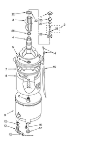 Tub And Basket Parts Diagram and Parts List for 1101820296  Kenmore Washer Dryer Combo