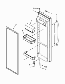 Refrigerator Door Parts Diagram and Parts List for 10650023211  Kenmore Refrigerator