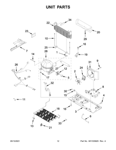 Unit Parts Diagram and Parts List for KRBL102ESS03  Whirlpool Refrigerator