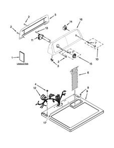 Top And Console Parts Diagram and Parts List for RGD4640YQ3  Roper Dryer