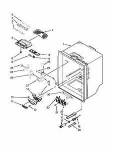 Refrigerator Liner Parts Diagram and Parts List for 59672009015  Kenmore Refrigerator