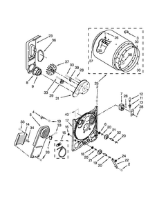 Bulkhead Parts Diagram and Parts List for 11061262311  Kenmore Dryer