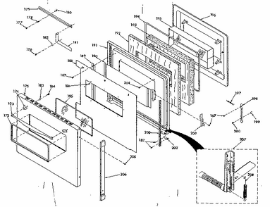 Upper Porcelain Door Diagram and Parts List for 8504277222  Kenmore Range