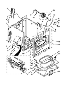 Cabinet Parts Diagram and Parts List for WGD4850BW0  Whirlpool Dryer