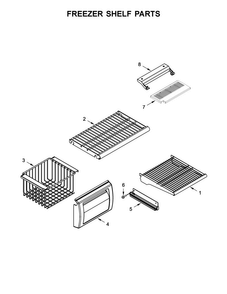 Freezer Shelf Parts Diagram and Parts List for KBSD602ESS01  KitchenAid Refrigerator