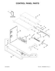 Control Panel Parts Diagram and Parts List for WOC95EC0AB04  Whirlpool Microwave