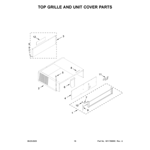 Top Grille And Unit Cover Parts Diagram and Parts List for KBFN506EPA06  KitchenAid Refrigerator