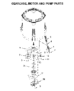 Gearcase, motor and pump parts Diagram and Parts List for 11025122811  Kenmore Washer