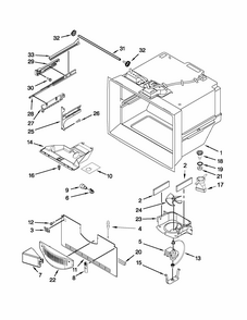 Freezer Liner Parts Diagram and Parts List for 59679323016  Kenmore Refrigerator