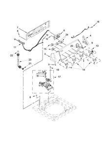 Controls And Water Inlet Parts Diagram and Parts List for 7MWTW1706BM0  Whirlpool Washer