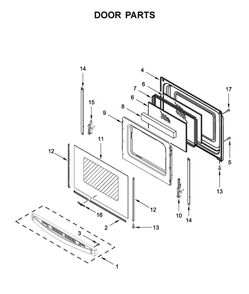 Door Parts Diagram and Parts List for WFG515S0JW1  Whirlpool Range