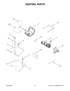 07 - Venting Parts Diagram and Parts List for KFGC558JMB07  Whirlpool Range