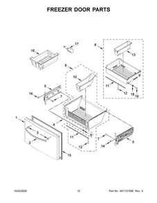 06 - Freezer Door Parts Diagram and Parts List for WRF767SDHZ05  Whirlpool Refrigerator