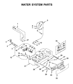 Water System Parts Diagram and Parts List for BNF15ASANA0  Whirlpool Washer