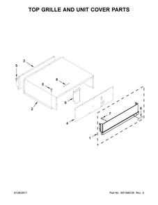 Top Grille And Unit Cover Parts Diagram and Parts List for KBFN406ESS01  KitchenAid Refrigerator