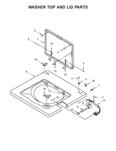 Washer Top And Lid Parts Diagram and Parts List for WET4027EW0  Whirlpool Washer Dryer Combo