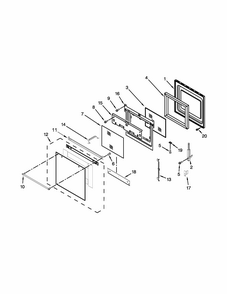 Oven Door Parts Diagram and Parts List for IBS350PYB01  Whirlpool Wall Oven