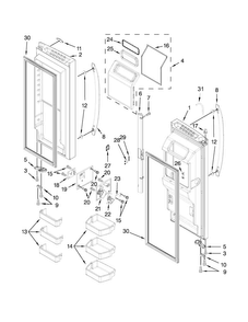 Refrigerator Door Parts Diagram and Parts List for WRF736SDAB12  Whirlpool Refrigerator