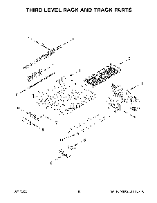 Third Level Rack And Track Parts Diagram and Parts List for KDTM804KBS2  KitchenAid Dishwasher