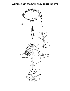 Gearcase, motor and pump parts Diagram and Parts List for 1105142512  Kenmore Washer