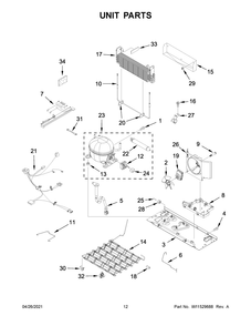 Unit Parts Diagram and Parts List for WRB119WFBM03  Whirlpool Refrigerator