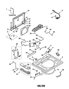 Top And Lid Diagram and Parts List for 11021082000  Kenmore Washer