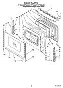 DOOR PARTS, OPTIONAL PARTS Diagram and Parts List for RF264LXSQ1  Whirlpool Range