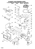 CABINET & STIRRER Diagram and Parts List for KEMS377GBL4  KitchenAid Microwave Oven Combo