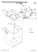 TOP AND CABINET, LITERATURE Diagram and Parts List for KAWS855JE4  KitchenAid Washer