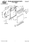 FRAME AND CONSOLE PARTS Diagram and Parts List for RUD4000MU1  Roper Dishwasher