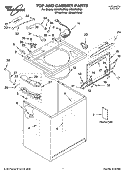 TOP AND CABINET PARTS Diagram and Parts List for GSX9750PW0  Whirlpool Washer