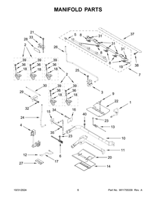 04 - Manifold Parts Diagram and Parts List for KFGD500ESS12  Whirlpool Range