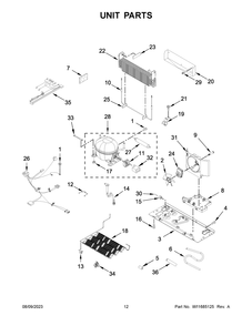 Unit Parts Diagram and Parts List for WRX735SDHZ09  Whirlpool Refrigerator