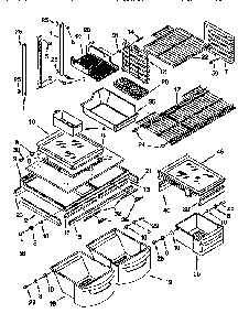 Shelf Diagram and Parts List for KTRSKDBL03  KitchenAid Refrigerator