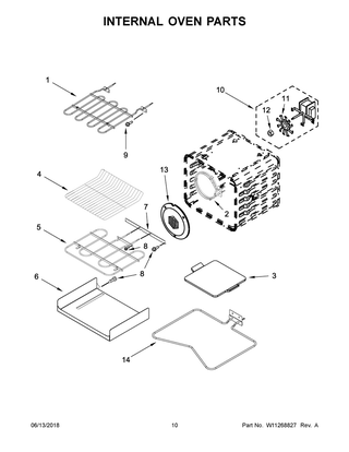 Internal Oven Parts Diagram and Parts List for KODC304EBL01  Whirlpool Wall Oven